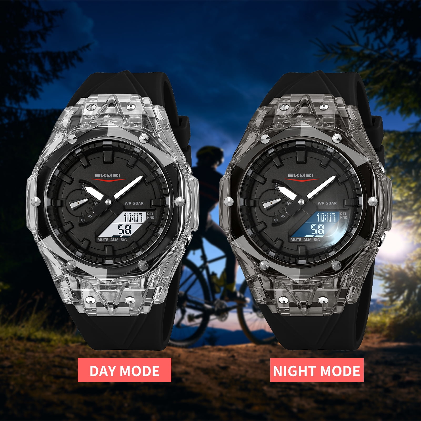 SKMEI Mens Digital Watch Sports Military Multifunctional Watches Waterproof Outdoor Chronograph Wrist Watches for Men with LED Back Ligh/Alarm/Date