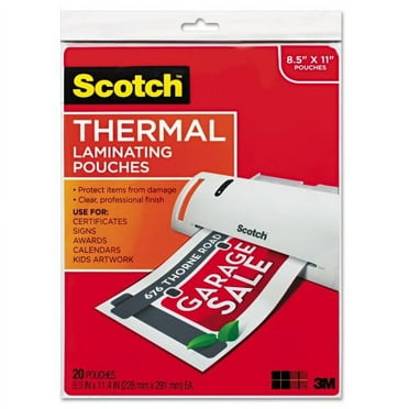 2PK Scotch Laminating Pouches, 3 mil, 9" x 11.5", Gloss Clear, 20/Pack (TP385420)