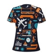 thumbnail image 4 of Naloa Creative Transport Print T-Shirts Short Sleeve V Neck Tees for Women Fashion Tops Trendy Lightweight Soft Casual Summer Outfits Clothes, 4 of 5