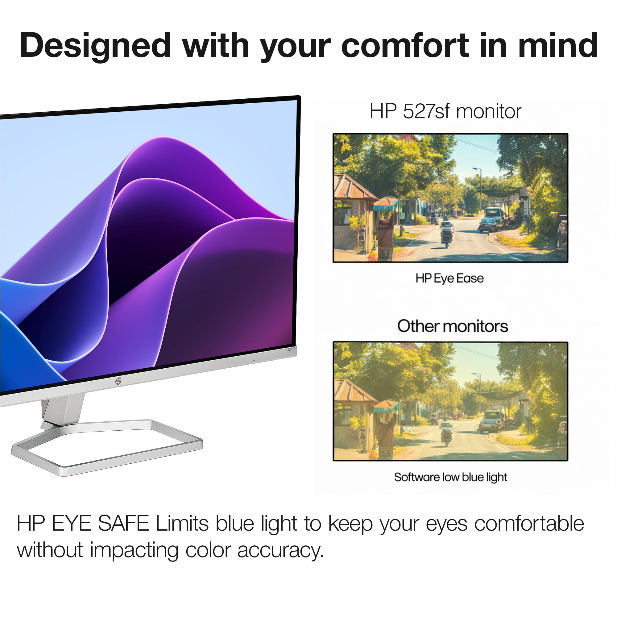 HP 527SF 27" 16:9 FHD 1080p IPS Slim Monitor Bundle Including: 3x HDMI Cable, Surge Protector, Cable Ties, Screen Cleaning Kit, Screen Protector