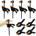 thumbnail image 3 of Quick-Grip Clamps, 8 Pieces - Non-Slip Jaw Pads, Ergonomic Handle For One-Handed Operation, Robust Thermoplastic Construction, Multi-Use Spreader For Woodworking & Modeling, 6-Inch, 3 of 8