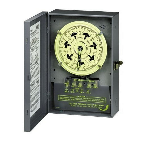 Intermatic T7402B 4PST 208/277-Volt 7-Day Mechanical Time Switch with Nema 1 Indoor Cover