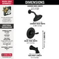 thumbnail image 3 of Delta Faucet Woodhurst 14 Series Matte Black Shower Faucet Tub and Shower Trim Kit with Single-Spray Touch-Clean Black Shower Head Matte Black T14432-BL (Valve Not Included), 3 of 5