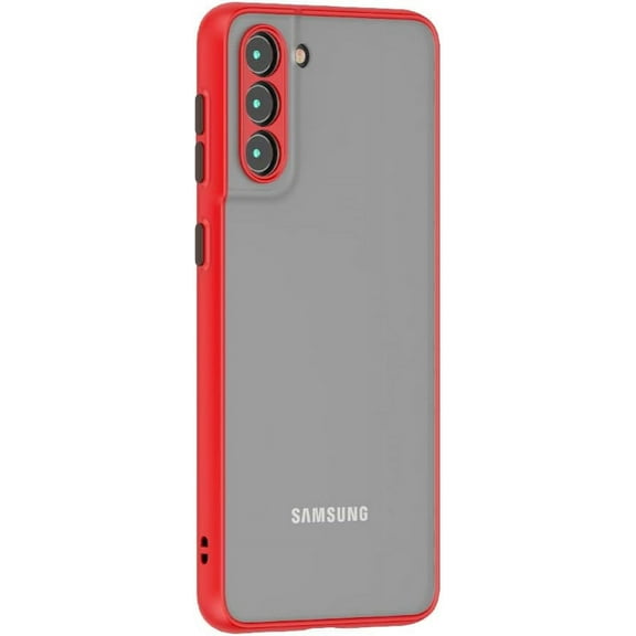 Case for Samsung Galaxy S22 Plus Thin Shockproof Phone Case PC Back TPU Bumper [Protect from Fingerprint/Shock/Scratch/Slip] Translucent Matte Phone Cover for Samsung Galaxy S22 Plus-Red