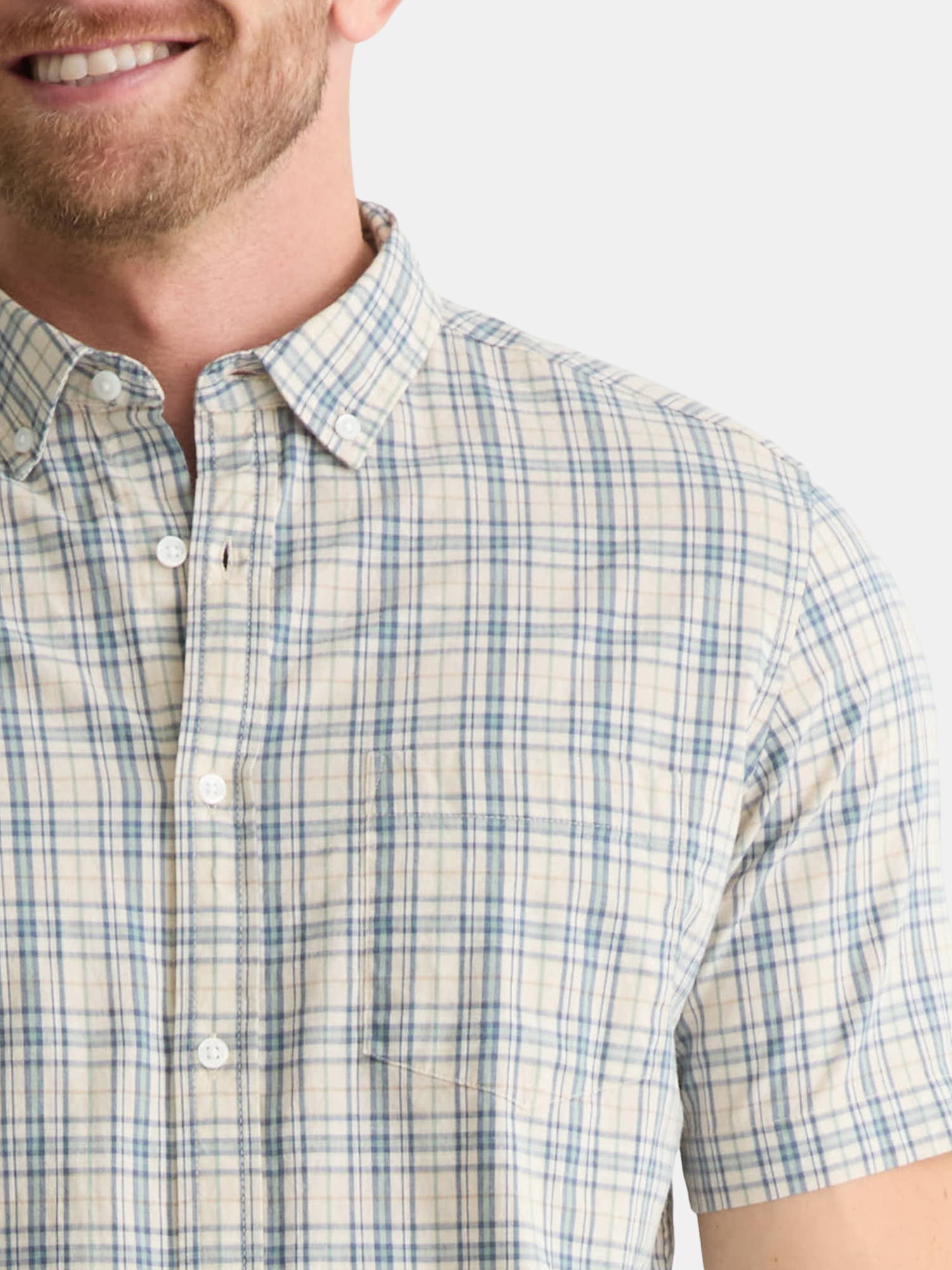 George Men's & Big Men's Classic Fit Short Sleeve Button-Up Poplin Shirt, Sizes S-3XL