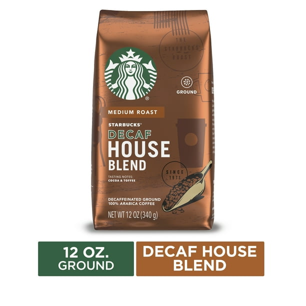 Starbucks Decaf Ground Coffee — House Blend — 100 Arabica — 1 bag (12