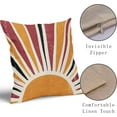 thumbnail image 4 of Boho Pillow Covers 18x18 Set of 2 Multicolor Bohemian Style Retro Abstract Sun Outdoor Throw Pillows Farmhouse Decorative Pillowcase Linen Square Cushion Cover for Home Couch Sofa Bed, 4 of 6