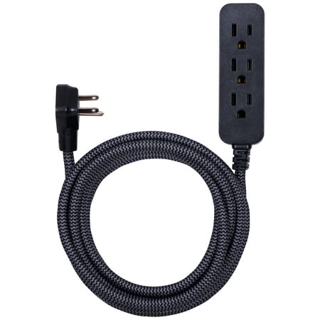 GE Pro 15-ft Extension Cord with Surge Protection, 3-Outlet, Grounded Outlet Connection, Black – 44237