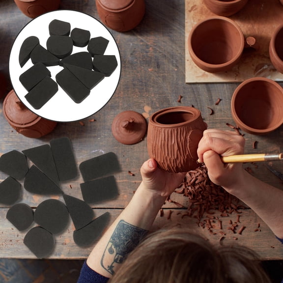 DINHEAROM 12-Piece Black Pottery Handle Mold Set for Artists and Craftsmen, Assorted Shapes for Clay and Ceramic Craft Projects
