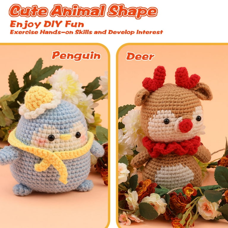 Crochet Kit for Beginners Cute Animal Beginner Crochet Set Crochet Animal  Kit KP
