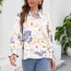 thumbnail image 2 of Blusa informal de manga larga con cuello en V y manga con volantes para mujer Fridja  bvmnju4213, 2 of 7