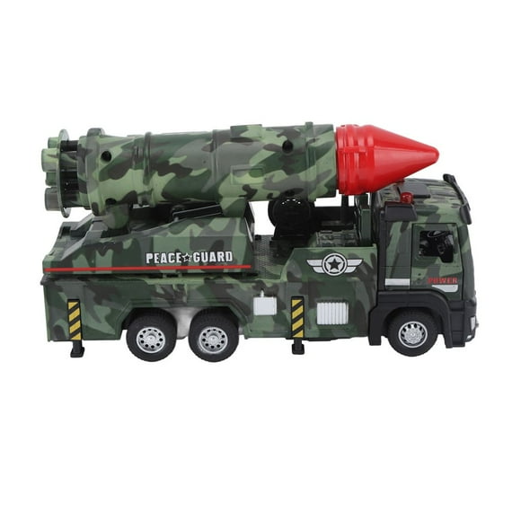 Estbridge Jouet de Camion Missile Haute Simulation Force Lumières Sons Modèle de Véhicule Missile Modèle de Camion Missile en Alliage