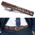 thumbnail image 4 of TISHITA Men Tie Bar Clip Metal Walnut Necktie Clips for Daily Life Suit Shirt Decor Wavy Wavy Line, 4 of 8