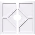 thumbnail image 1 of Ekena Millwork CMP26EY2-05000 26 Po. OD x 5 Po. ID Carré Embry Grade Architectural PVC Médaillon de Plafond Contemporain - 2 Pcs, 1 of 4