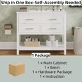 thumbnail image 3 of Christopher Knight Home 36" Bathroom Vanity with Sink, Bottom Open Shelf, Tip-Out Tray Drawers, White, 3 of 9