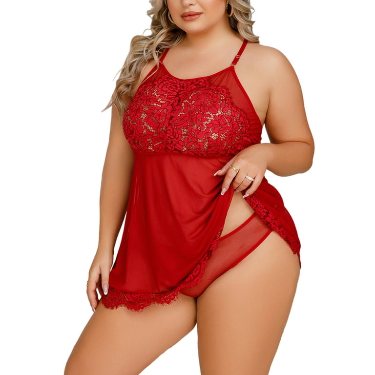 Plus size online sheer lingerie