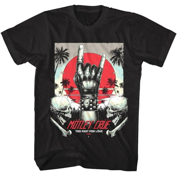 Motley Crue Too Fast for Love Poster Men's T Shirt (Black, AdultS)