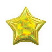 Anagram - 19 Iridescent Yellow Star Mylar Balloon #264