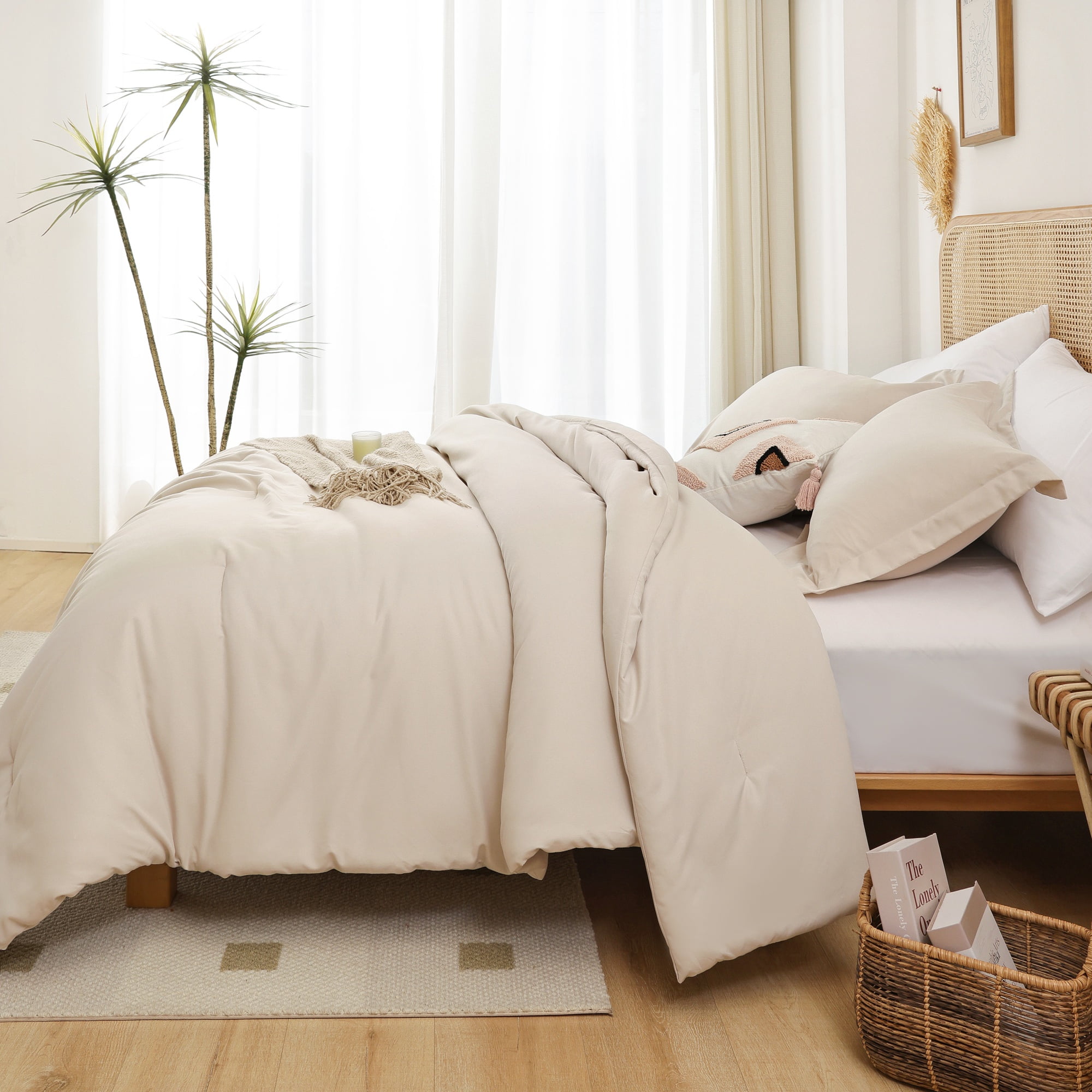 SPRINDAY King Size Comforter Set For Adult, 3 Piece White Bedding Comforter Sets For All Season