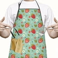 thumbnail image 2 of Strawberry Plants Fruit Flower Leaf Green Apron-Garden Aprons for Women with Pockets-Cotton Linen Waterproof Kitchen Cooking Gardening Aprons Adjustable for Kitchen,Cooking,BBQ and Salon 33x27 Inch, 2 of 7