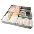 thumbnail image 2 of 6-piece Foldable Drawer Organizer Storage Box Set, Fabric Drawer Bins with Zipper Closure for Closet Shelves & Wardrobe, Space Saving Solution for Bedroom, Closet, and Nursery Organization, 2 of 8