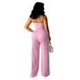 thumbnail image 2 of Gzhioc Women Summer Outfits Solid Color Sleeveless Camisole Crop Tops and Casual Drawstring Wide Leg Pants,XS-XXL, 2 of 7