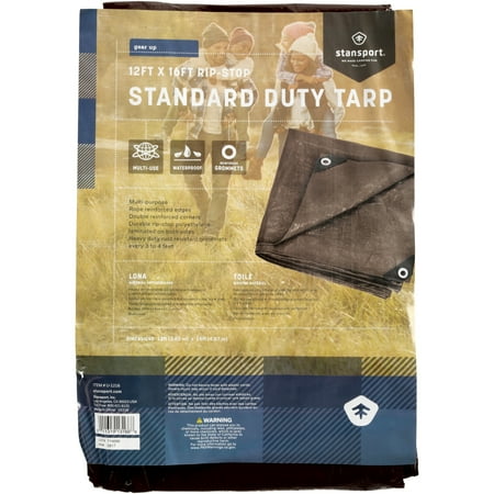 Rip Stop Tarp, 12' x 16', Brown (Best Camping Tarp Review)