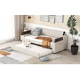 thumbnail image 5 of Twin Daybed w/ Storage, Trundle & USB - Beige Upholstered Wood Frame, Twin Size for Bedroom/Living Room. Space-Saving Design., 5 of 21