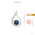 thumbnail image 5 of ANGARA Natural Floating Blue Sapphire Tulip Pendant with Diamonds in 14K White Gold for Women (Size-5mm) | September Birthstone, Anniversary, Jewelry Gift for Women | Natural Blue Sapphire Necklace, 5 of 10