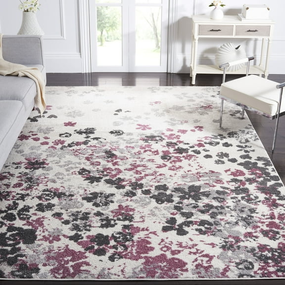 SAFAVIEH Adirondack Jermaine Abstract Area Rug, Ivory/Purple, 9' x 12'