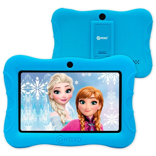 Contixo Tablet para niños 7 pulgadas 2 GB 32 GB Wi-Fi Android Bluetooth control parental aplicaciones de aprendizaje preinstaladas funda protectora a prueba de niños V9-3 Azul