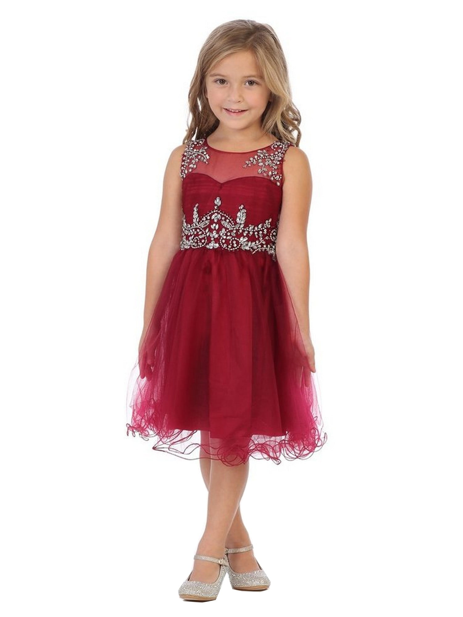 burgundy little girl dress