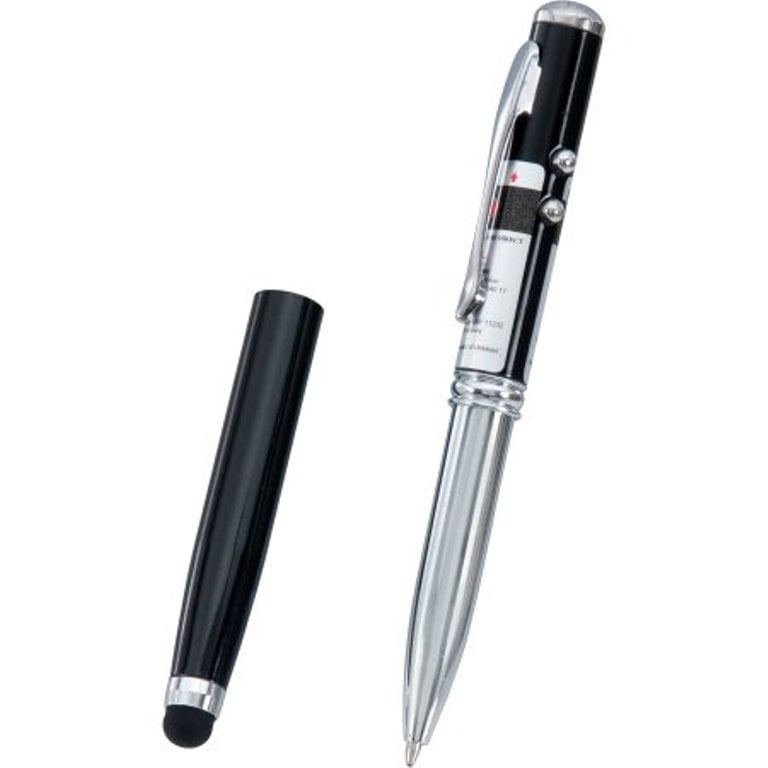 XMAS Gift Adler 4 in 1 Laser Pointer White Chrome Light Tip Stylus Pen FREE P&P 