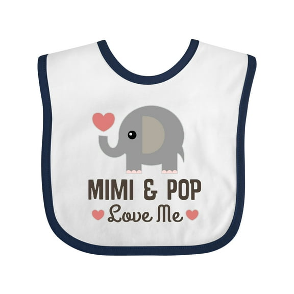 Inktastic Mimi and Pop Love Me Grandchild Boys or Girls Baby Bib