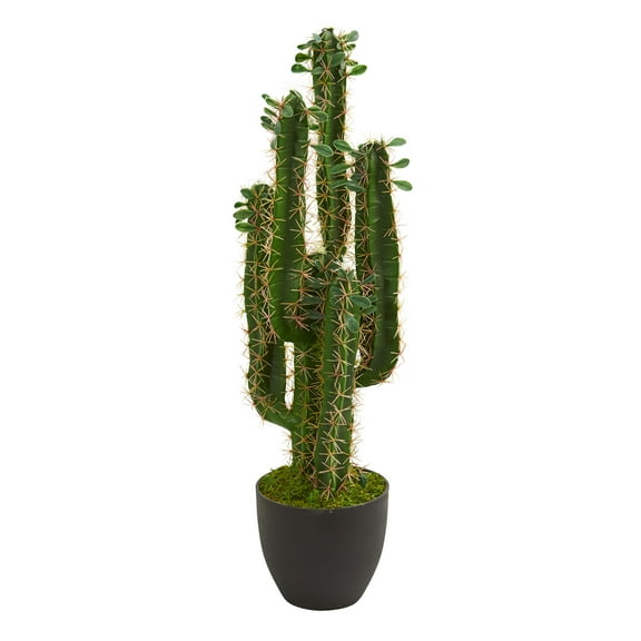 Nearly Natural 2.5' Plastic Cactus Artificial Plant, Green
