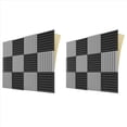 thumbnail image 1 of Paquete de 24 Paneles de Espuma Insonorizados con Autoadhesivo, Paneles de Pared Acústicos Insonorizados de 1 X 12 X 12 Pulgadas para Juegos y Estudios, Negro y Gris, 1 of 5