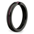 thumbnail image 5 of Grey Titanium Ring Band Wedding Pink Grooved Sapphire (Colors) Round, 5 of 7