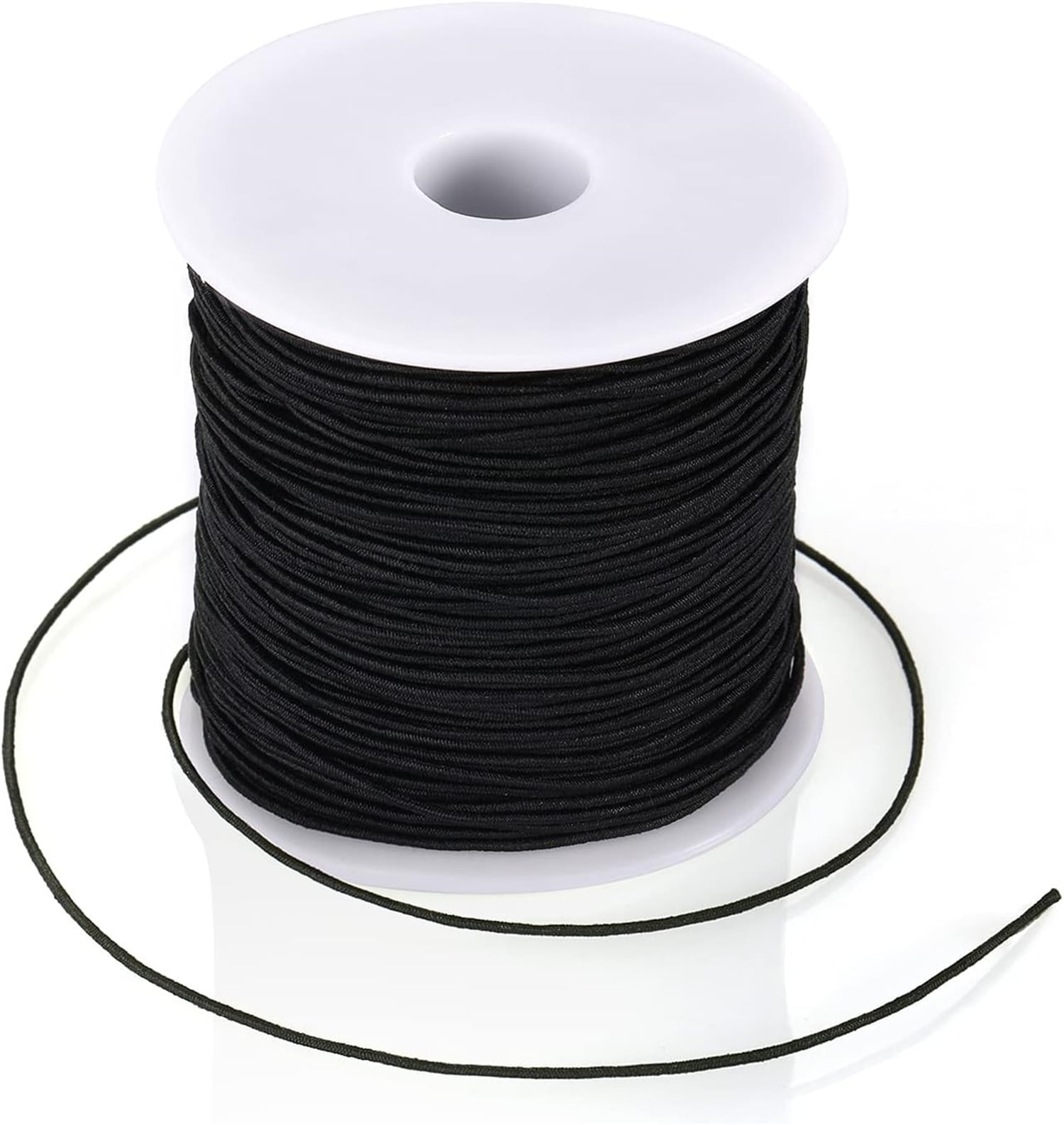 3 Rolls Bracelet String Elastic,Bexikou 1mm Stretchy Bracelet String,Sturdy Elastic Cord, Beading String for Craft Necklace Jewelry Making (Black + White + Red)