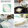 thumbnail image 4 of Efavormart 20 Pack | White And Green Floral Design Dinner Paper Napkins, 2 Ply Beverage Napkins, Disposable Party Supplies - 13"X13", 4 of 5