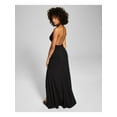 thumbnail image 2 of SPEECHLESS Femmes Noir Stretch Zippée Fendue Sangles Croisées Ouvertes Dos Sans Manches Licol Soirée Robe Gaine Maxi 5, 2 of 4