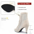 thumbnail image 2 of Pmoiste Summer Mesh Booties for Women High Heel Sandals Peep Toe Lace Up Sexy Stiletto Heels Dance Shoes Nude 4.5, 2 of 6