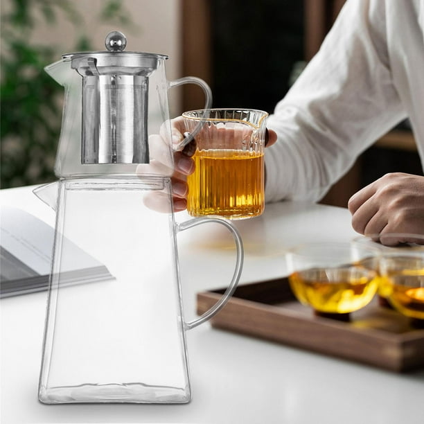 Juego de Tetera, Jarra de Vidrio, Resistente a la oxidación, apilable, fácil de Limpiar, Hervidor, Tetera para reuniones de inducción domésticas Grande