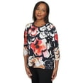 thumbnail image 3 of Alfred Dunner Womens Petite Drama Shadow Floral Double Strap Top, 3 of 6