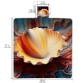 thumbnail image 2 of Shell Canvas Picnic Mat Waterproof and Portable for Outdoor Beach Camping Hiking - Large Size Foldable Blanket with Carrying Strap - for Family and Friends Enjoyment, 2 of 6