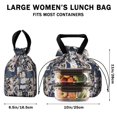 thumbnail image 5 of Pioneer Flower Drawstring Lunch Bag Women - Drawstring Lunch Bag Insulated for Work Office - Stain-Resistant Large Lunchbags for Women with Multi-Pockets, 5 of 6