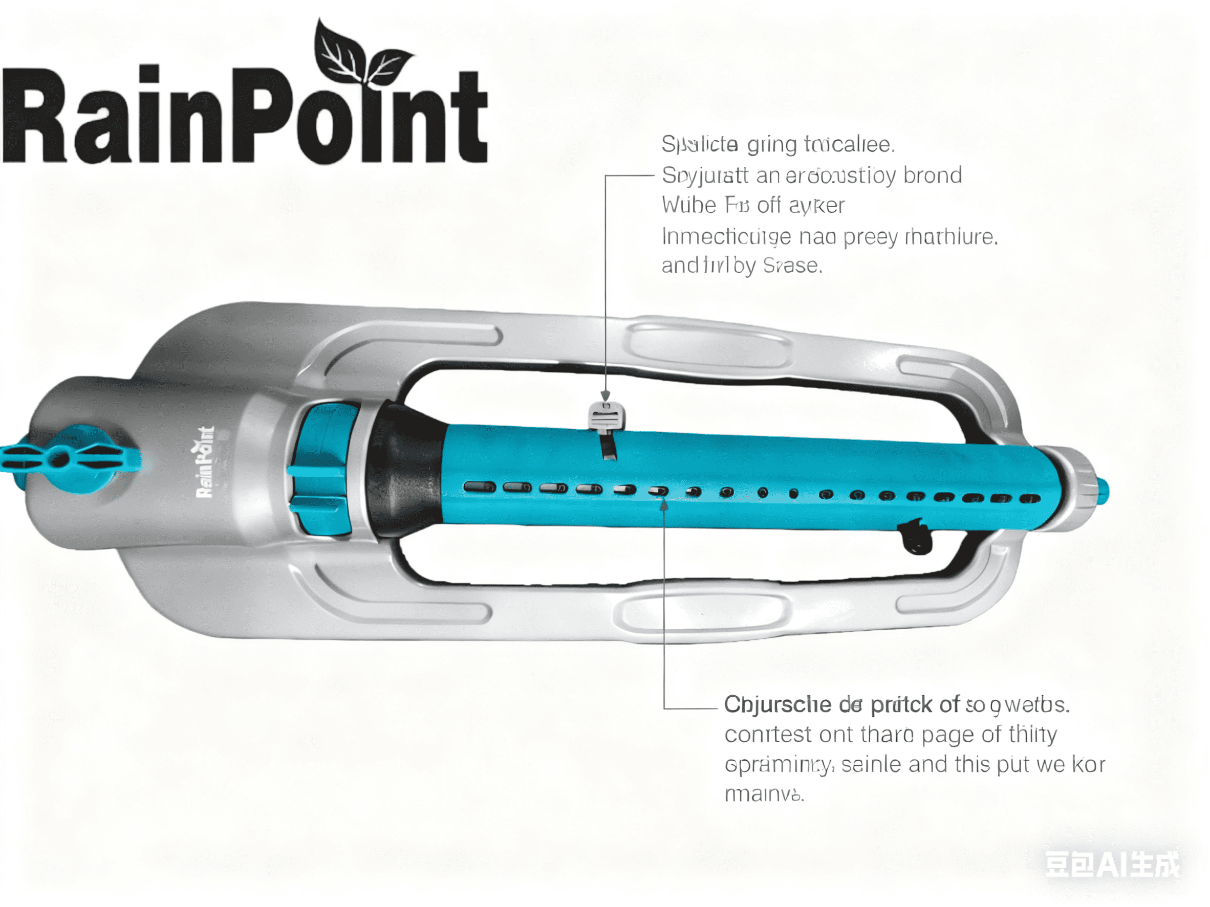 RainPoint Oscillating Garden Sprinkler with Portable Handle - Adjustable Coverage Lawn Irrigation Tool for Yard, Garden & Outdoor Watering