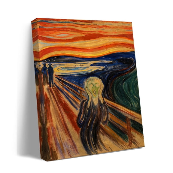 The Scream Canvas Wall Art Inspired by Edvard Munch Expressionist Masterpiece Painting Reproduction for Home, Office, Living Room, Bedroom Wall Decor