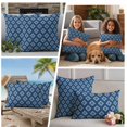 thumbnail image 5 of Blue Boho Geometric Outdoor Waterproof Pillow Covers, Farmhouse Southwest Motifs Art Decorative Rectangle Throw Pillowcase Sofa Cushion Sham for Patio/Couch/Chair, 20"x12" 2 Pack, 5 of 8