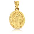 thumbnail image 3 of Art and Molly 14K Yellow Gold Miraculous Mother Mary Oval Shaped Pendant, 3 of 6