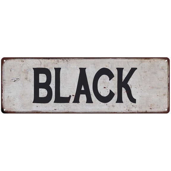 BLACK Vintage Look Rustic Chic Metal Sign 8x24 108240036188